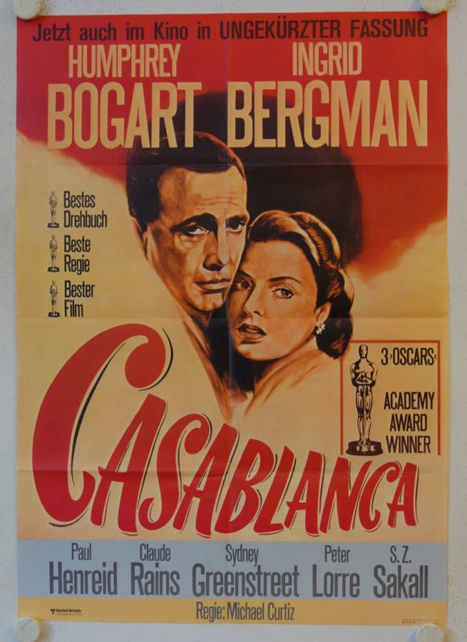 Casablanca originales deutsches Filmplakat (R68)